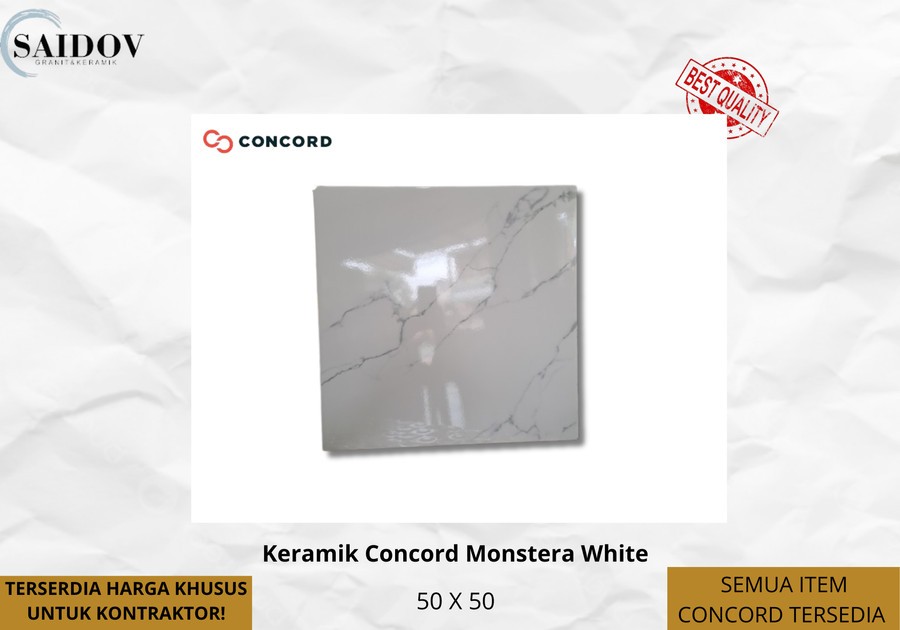 Concord Keramik Monstera White 50x50